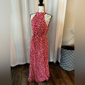 NWT red and white print dress